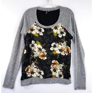 KUT from the Kloth Shirt Womens Medium Floral Raglan Sleeve‎ Top Blouse Pullover